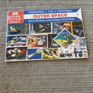Vintage ACTION PACKETS OUTER SPACE 25 Genuine/DIfferent Stamps NOS Pack Sealed